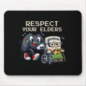 Respect Your Elders Gaming Control Retro Funny Gam マウスパッド (正面)