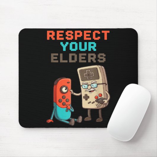 Respect Your Elders Gaming Control Retro Funny Gam マウスパッド (マウス)