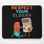 Respect Your Elders Gaming Control Retro Funny Gam マウスパッド (正面)