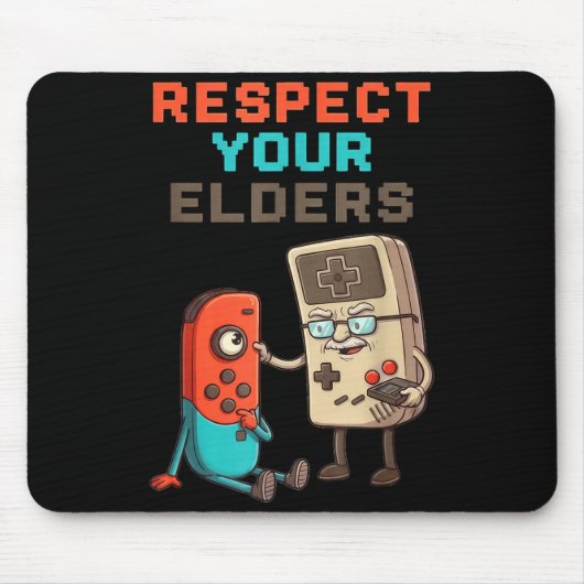 Respect Your Elders Gaming Control Retro Funny Gam マウスパッド (正面)
