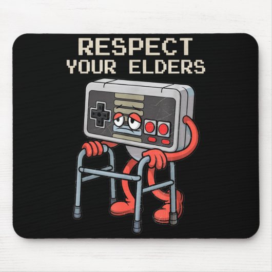 Respect Your Elders Gaming Control Retro Funny Gam マウスパッド (正面)