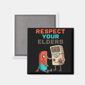 Respect Your Elders Gaming Control Retro Funny Gam マグネット (正面/裏面)