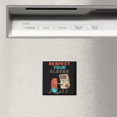 Respect Your Elders Gaming Control Retro Funny Gam マグネット (インサイチュ (食洗機))