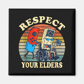 Respect Your Elders Gaming Control Retro Funny Gam マグネット (正面)