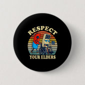 Respect Your Elders Gaming Control Retro Funny Gam 缶バッジ (正面)