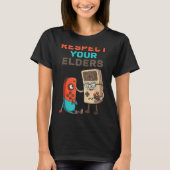 Respect Your Elders Gaming Control Retro Funny Gam Tシャツ (正面)