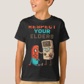 Respect Your Elders Gaming Control Retro Funny Gam Tシャツ (正面)