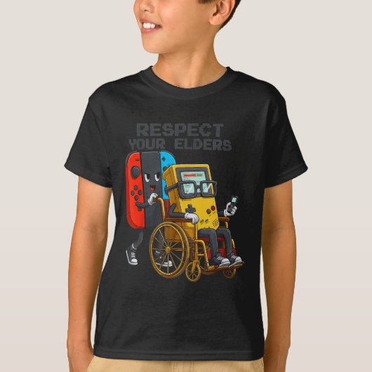 Respect Your Elders Gaming Control Retro Funny Gam Tシャツ (正面)