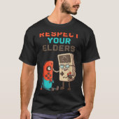 Respect Your Elders Gaming Control Retro Funny Gam Tシャツ (正面)