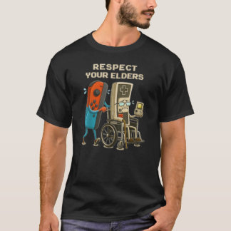 Respect Your Elders Gaming Control Retro Funny Gam Tシャツ
