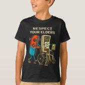 Respect Your Elders Gaming Control Retro Funny Gam Tシャツ (正面)