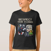 Respect Your Elders Gaming Control Retro Funny Gam Tシャツ (正面)
