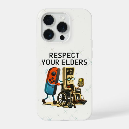 Respect Your Elders Gaming Control Retro Funny iPhoneケース (裏面)