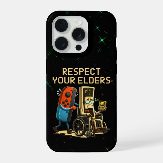 Respect Your Elders Gaming Control Retro Funny iPhoneケース (裏面)