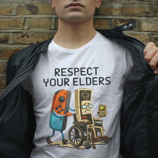Respect Your Elders Gaming Control Retro Funny Tシャツ