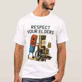 Respect Your Elders Gaming Control Retro Funny Tシャツ (正面)