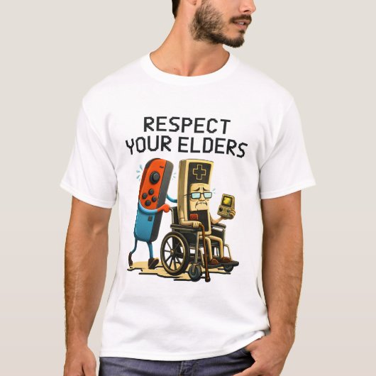 Respect Your Elders Gaming Control Retro Funny Tシャツ (正面)