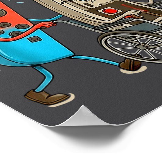 Respect Your Elders Retro Gaming Controller Funny  ポスター (角)