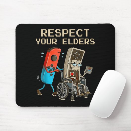 Respect Your Elders Retro Gaming Controller Funny マウスパッド (マウス)