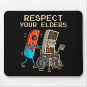 Respect Your Elders Retro Gaming Controller Funny  マウスパッド (正面)