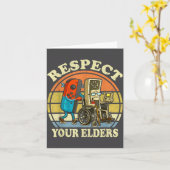 Respect Your Elders Retro Gaming Funny Controller カード (黄色い花)