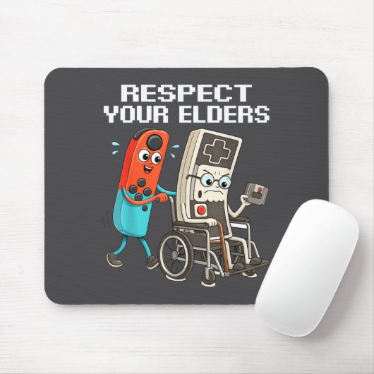 Respect Your Elders Retro Gaming Funny Controller  マウスパッド (マウス)