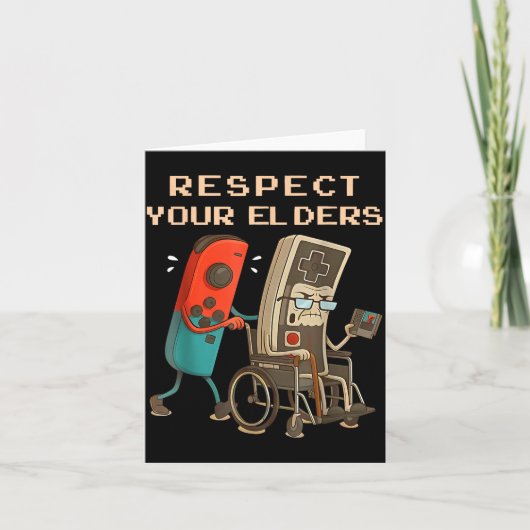 Respect Your Elders Retro Gaming Funny Gamer Contr カード (正面)