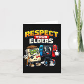 Respect Your Elders Retro Gaming Funny Gamer Contr カード (正面)
