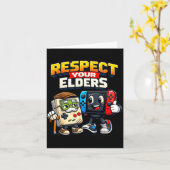 Respect Your Elders Retro Gaming Funny Gamer Contr カード (黄色い花)