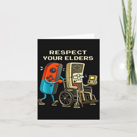 Respect Your Elders Retro Gaming Funny Gamer Contr カード (正面)