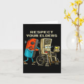 Respect Your Elders Retro Gaming Funny Gamer Contr カード (黄色い花)