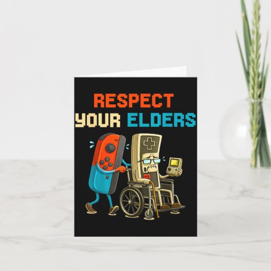 Respect Your Elders Retro Gaming Funny Gamer Contr カード (正面)