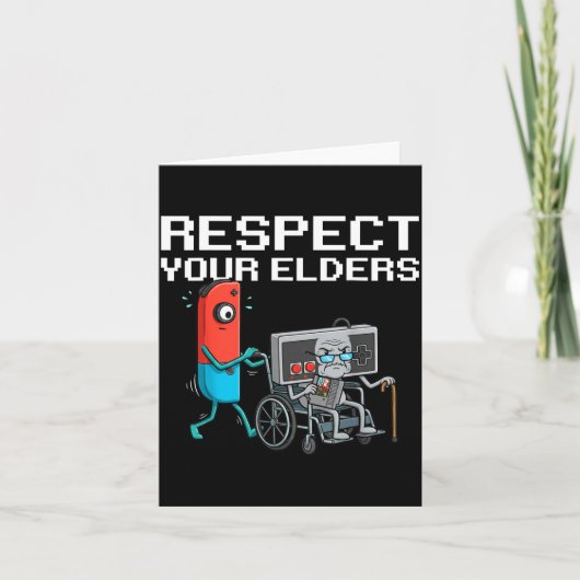 Respect Your Elders Retro Gaming Funny Gamer Contr カード (正面)