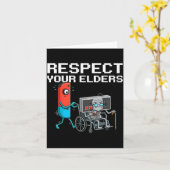 Respect Your Elders Retro Gaming Funny Gamer Contr カード (黄色い花)