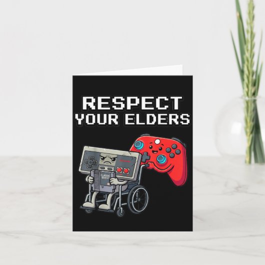 Respect Your Elders Retro Gaming Funny Gamer Contr カード (正面)