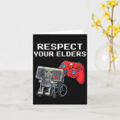 Respect Your Elders Retro Gaming Funny Gamer Contr カード (黄色い花)