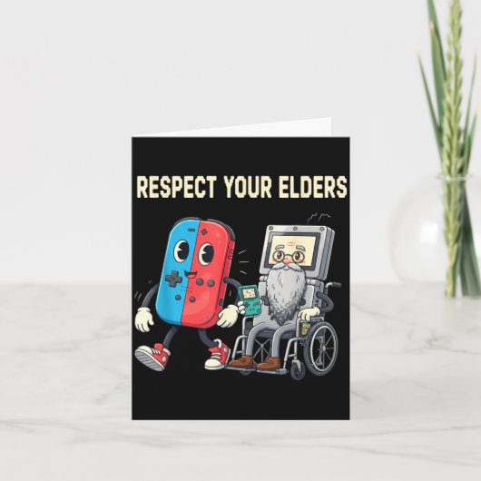 Respect Your Elders Retro Gaming Funny Gamer Contr カード (正面)