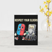 Respect Your Elders Retro Gaming Funny Gamer Contr カード (黄色い花)