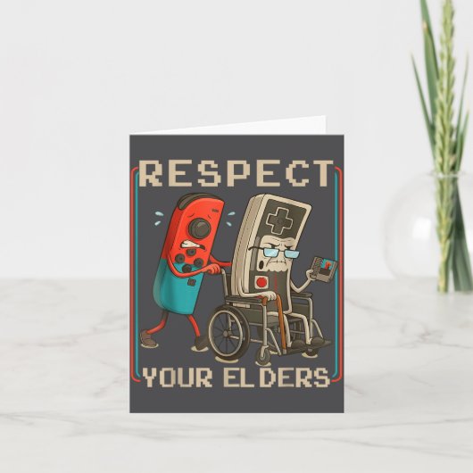 Respect Your Elders Retro Gaming Funny Gamer Contr カード (正面)