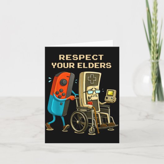 Respect Your Elders Retro Gaming Funny Gamer Contr カード (正面)