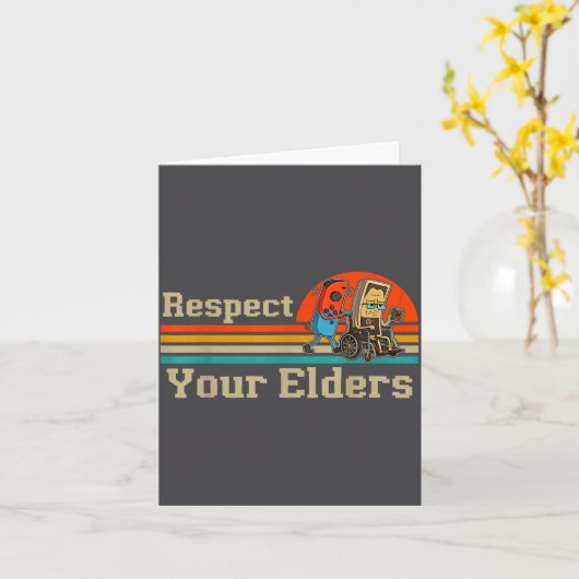 Respect Your Elders Retro Gaming Funny Gamer Contr カード (黄色い花)