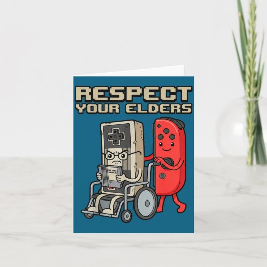 Respect Your Elders Retro Gaming Funny Gamer Contr カード (正面)