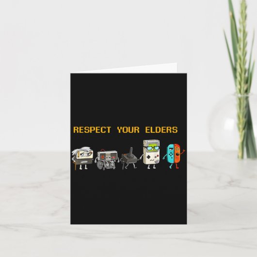 Respect Your Elders Retro Gaming Funny Gamer Contr カード (正面)