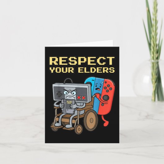 Respect Your Elders Retro Gaming Funny Gamer Contr カード (正面)
