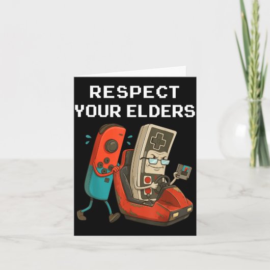 Respect Your Elders Retro Gaming Funny Gamer Contr カード (正面)
