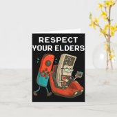 Respect Your Elders Retro Gaming Funny Gamer Contr カード (黄色い花)