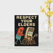 Respect Your Elders Retro Gaming Funny Gamer Contr カード (黄色い花)