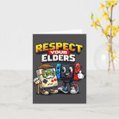Respect Your Elders Retro Gaming Funny Gamer Contr カード (黄色い花)