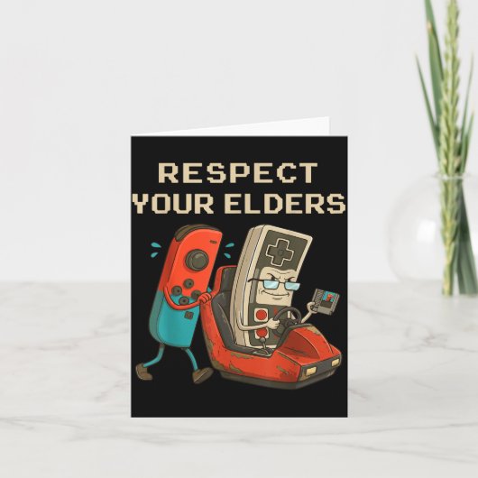 Respect Your Elders Retro Gaming Funny Gamer Contr カード (正面)