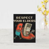 Respect Your Elders Retro Gaming Funny Gamer Contr カード (黄色い花)